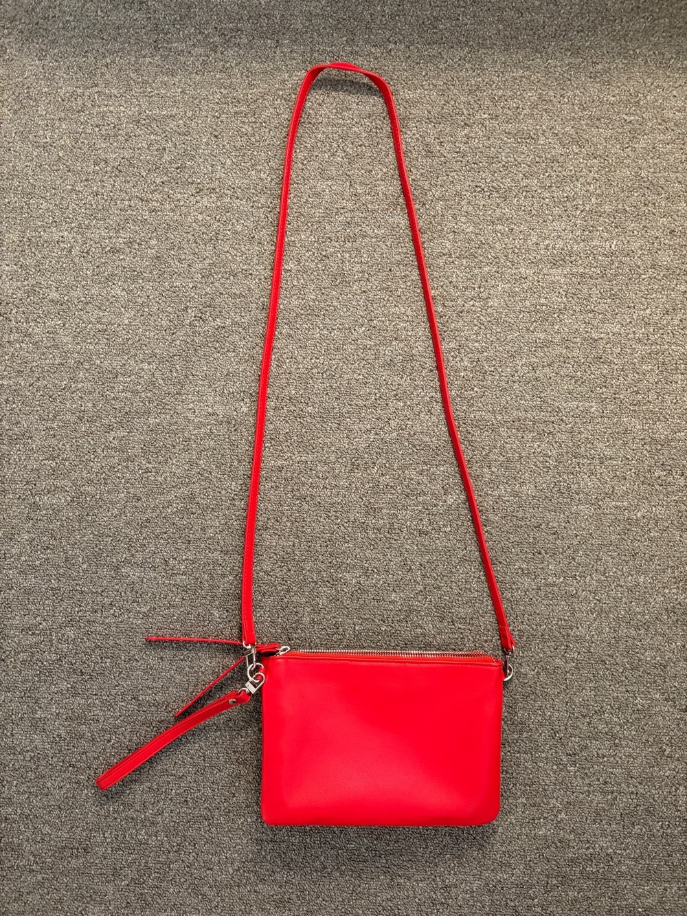 Express Red Crossbody Wristlet with Removable Strap